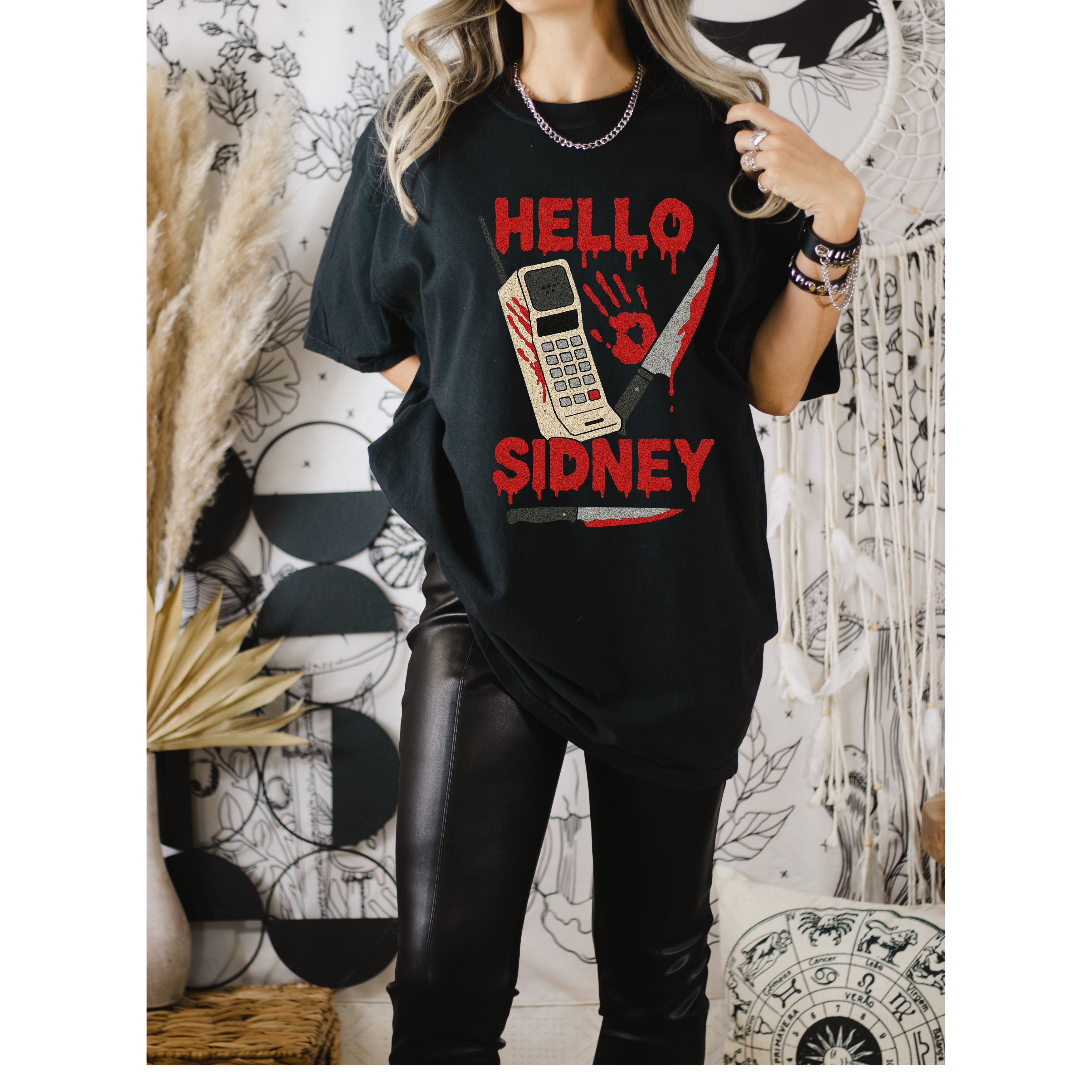 Unisex Garment-Dyed T-shirt - Horror Movie Inspired 'Hello Sidney' Tee