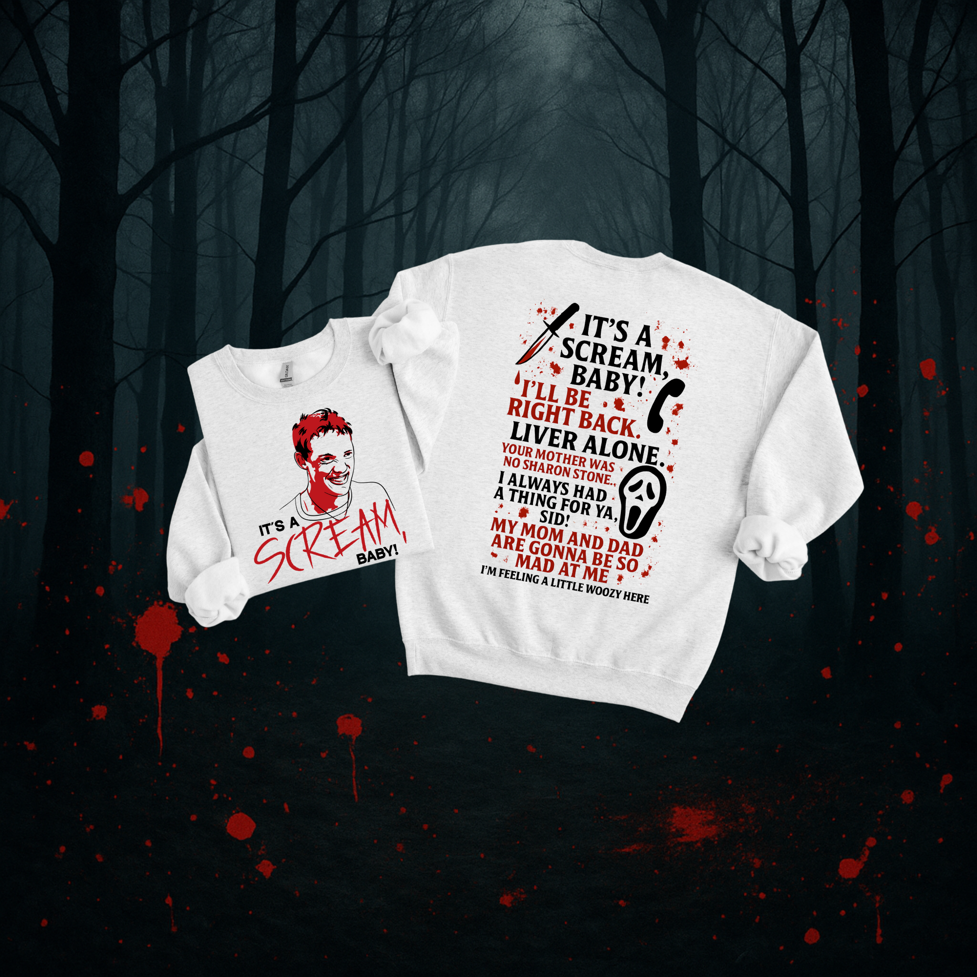 Scream 1996 Movie Quote Sweatshirt – “It’s a Scream, Baby!