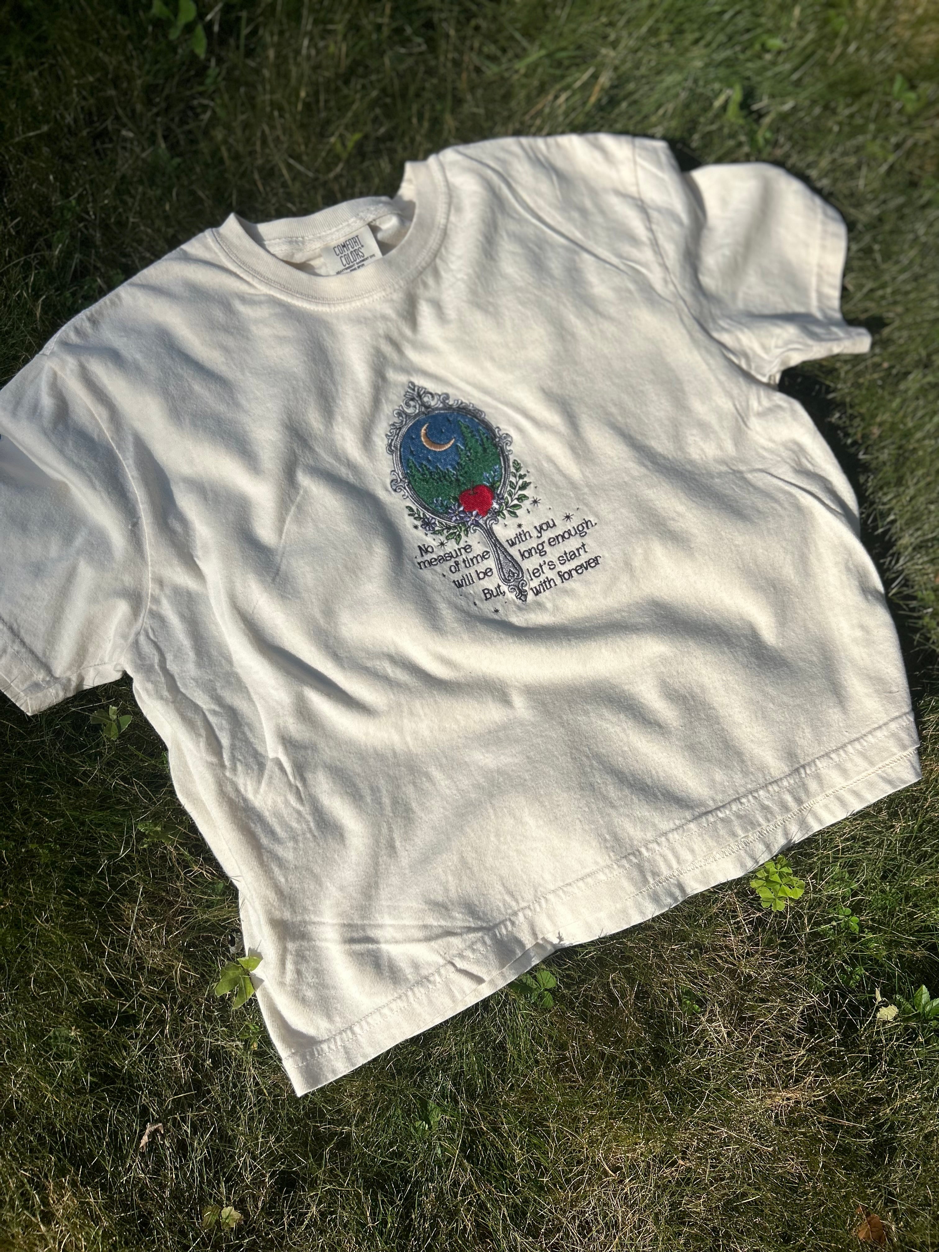 🖤 Twilight-Inspired “Let’s Start with Forever” Embroidered Comfort Colors Tee