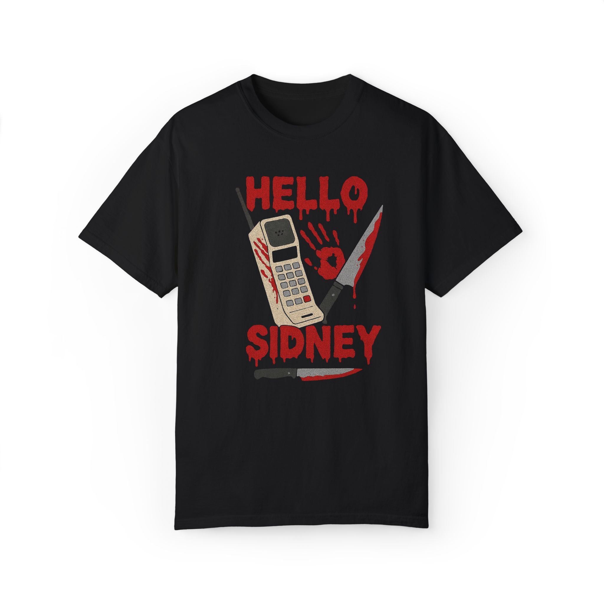 Unisex Garment-Dyed T-shirt - Horror Movie Inspired 'Hello Sidney' Tee
