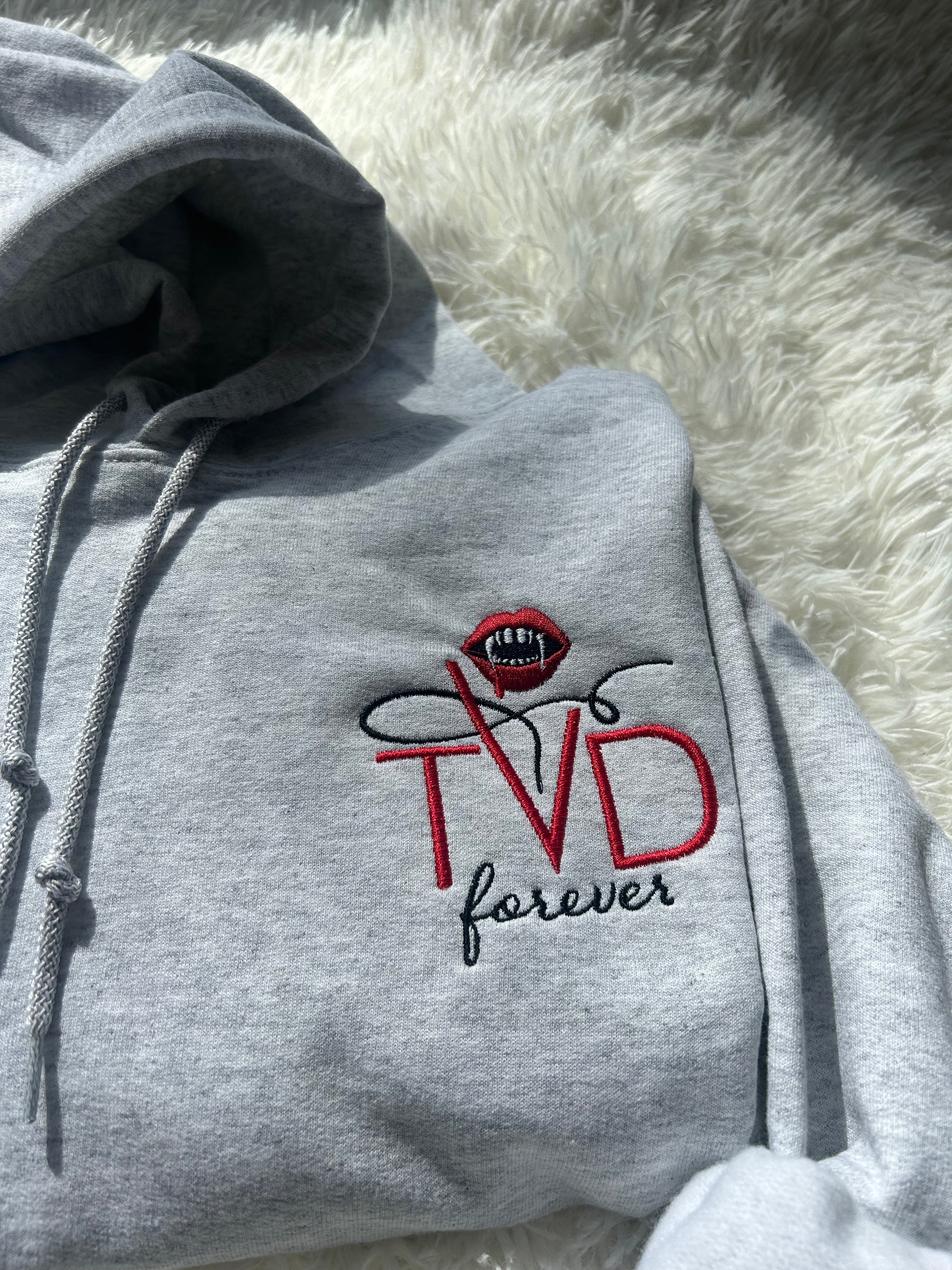 TVD Forever Embroidered Hoodie – Vampire Diaries-Inspired