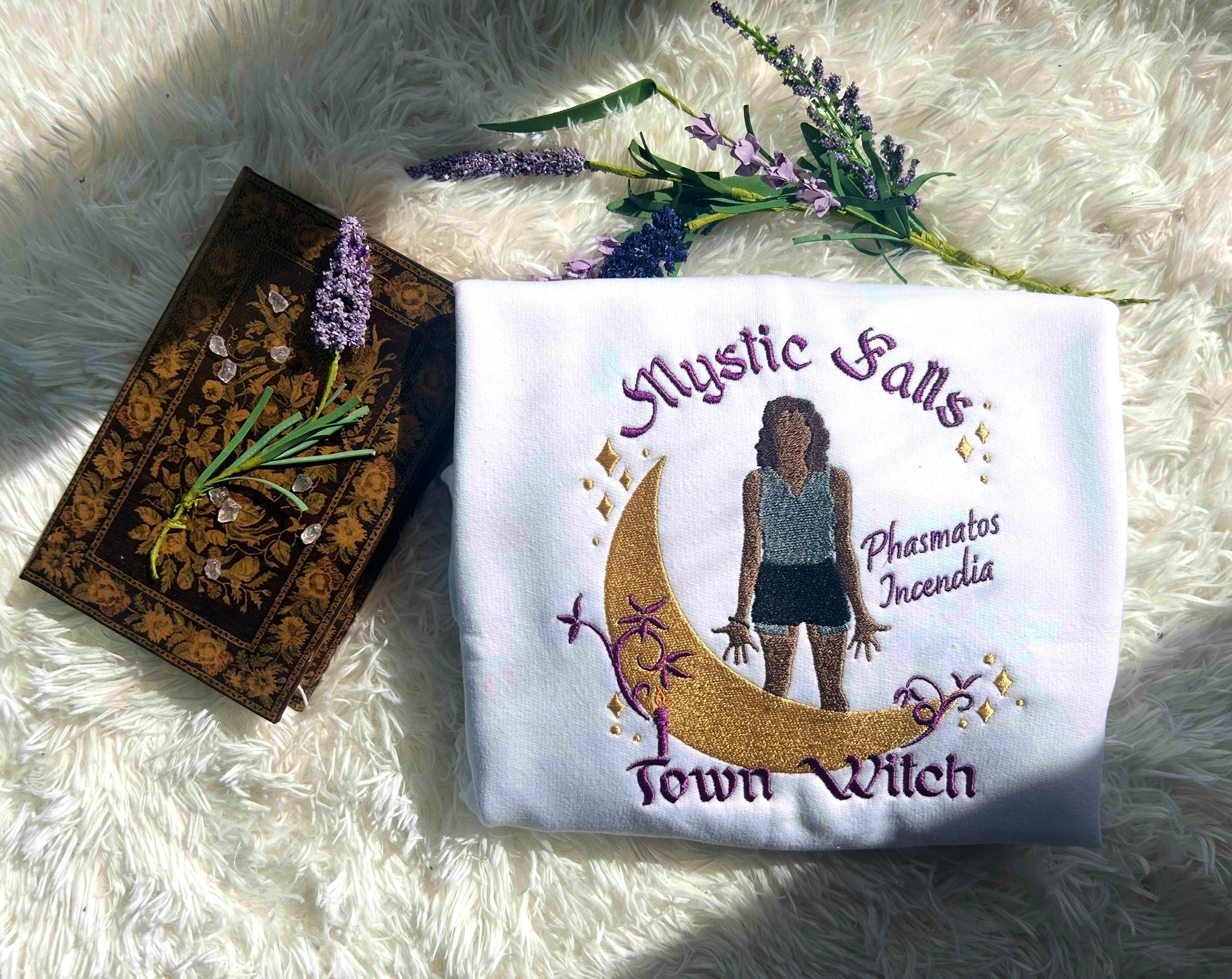 Mystic Falls Town Witch Embroidered Sweatshirt – Bonnie Bennett Inspired