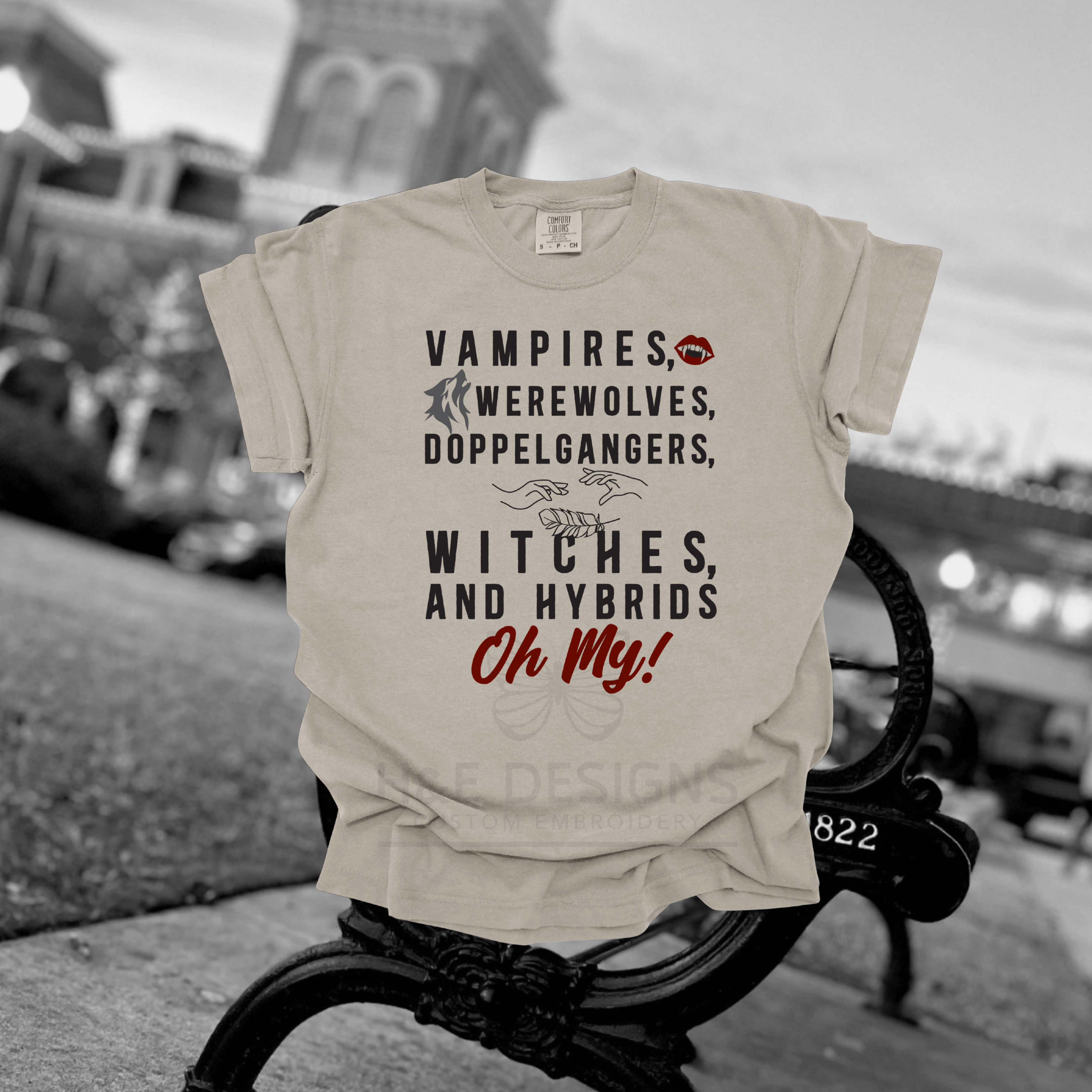 Vampires, Werewolves, Witches & Hybrids Oh My! - TVD-Inspired Comfort Colors Tee