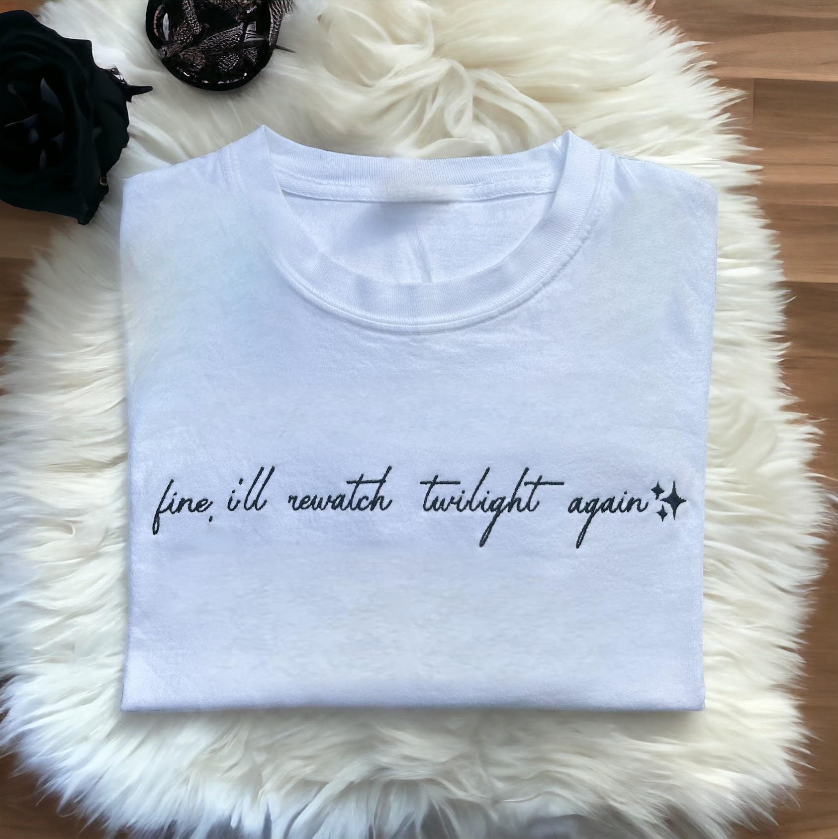 Twilight Embroidered T shirt Twilight Edward Cullen Twilight Fans Twilight Merch Gifts for her Gifts for twilight fans Vampire Gift