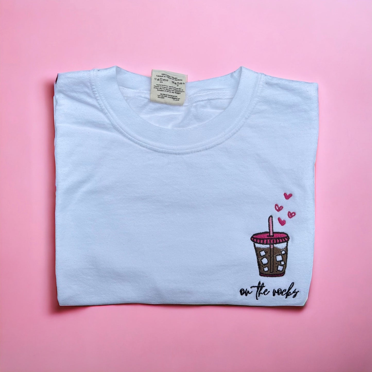 Embroidered T shirt coffee lovers iced coffee lover gifts for her custom birthday gift birthday gifts, custom mom gift custom t shirt