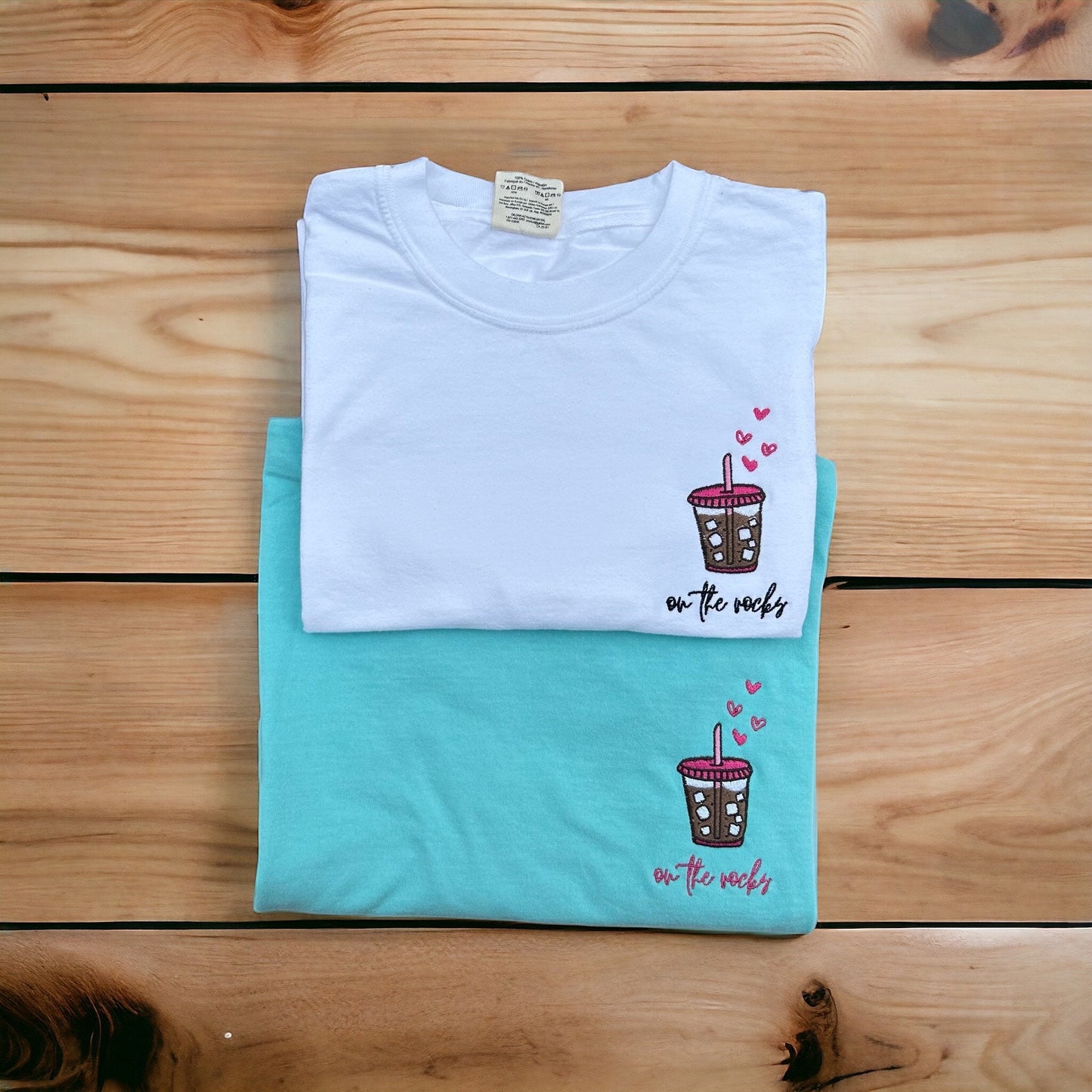 Embroidered T shirt coffee lovers iced coffee lover gifts for her custom birthday gift birthday gifts, custom mom gift custom t shirt