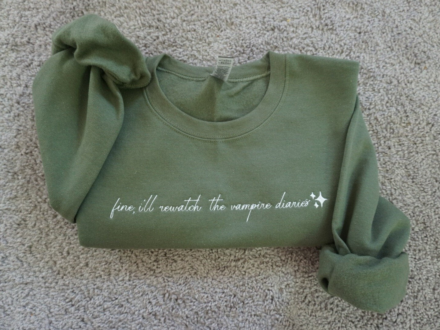 The Vampire Diaries Inspired, Embroidered Crewneck, TVD Fans, Damon Salvatore, Vampire Diaries Gifits, gifts for her, TVD merchandise