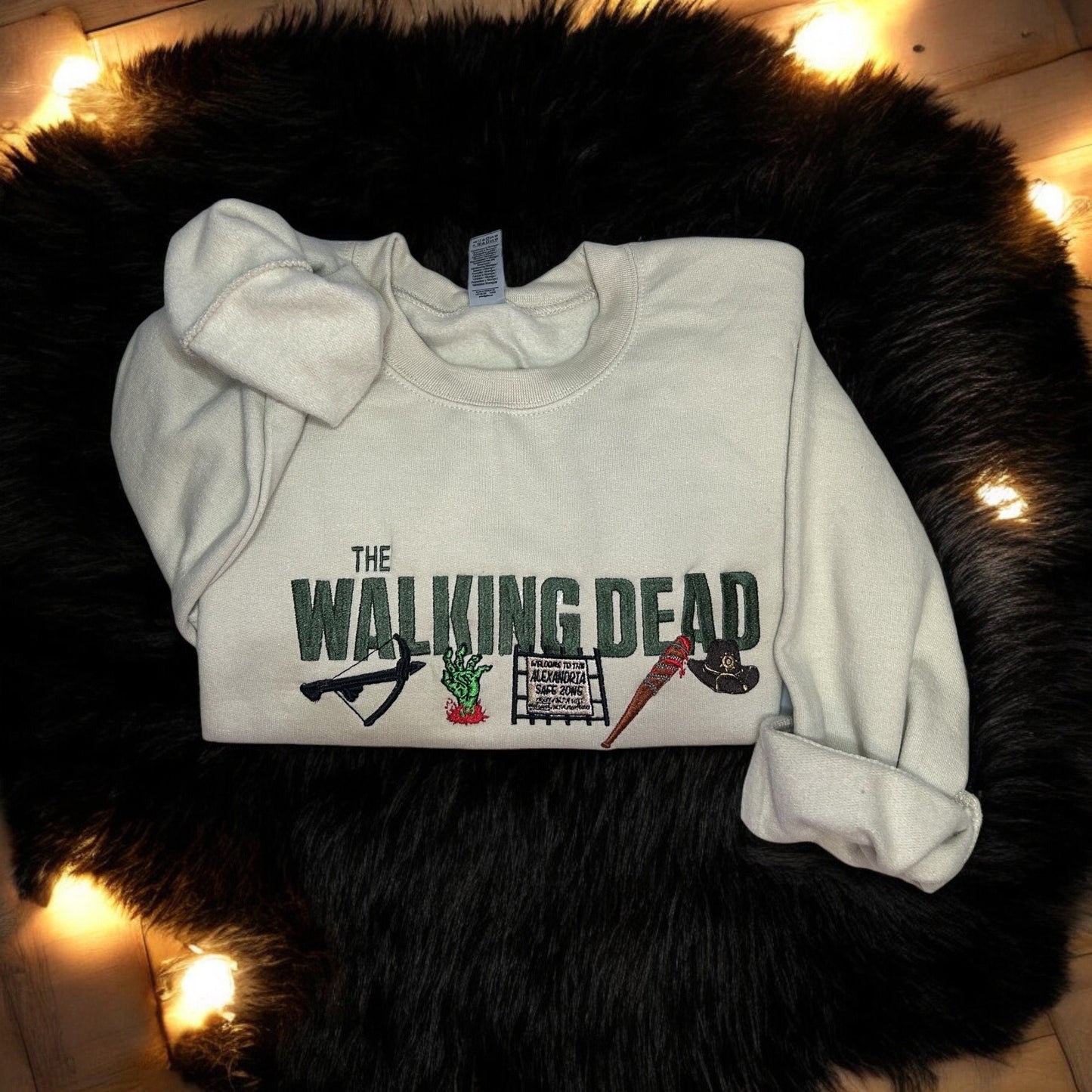 The Walking Dead Embroidered Crewneck Custom Sweatshirt Gifts for her Gifts for him TWD Fan Gifts Zombie Lover Gifts Horror Fan Gifts