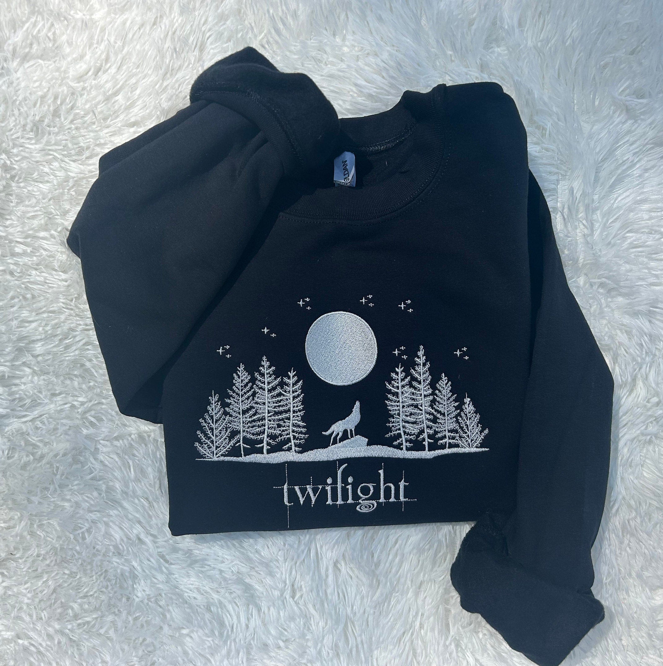 Twilight Inspired Embroidered Crewneck Edward Cullen Bella Swan, New moon Jacob Black Gifts for her, Gifts for twilight fans,