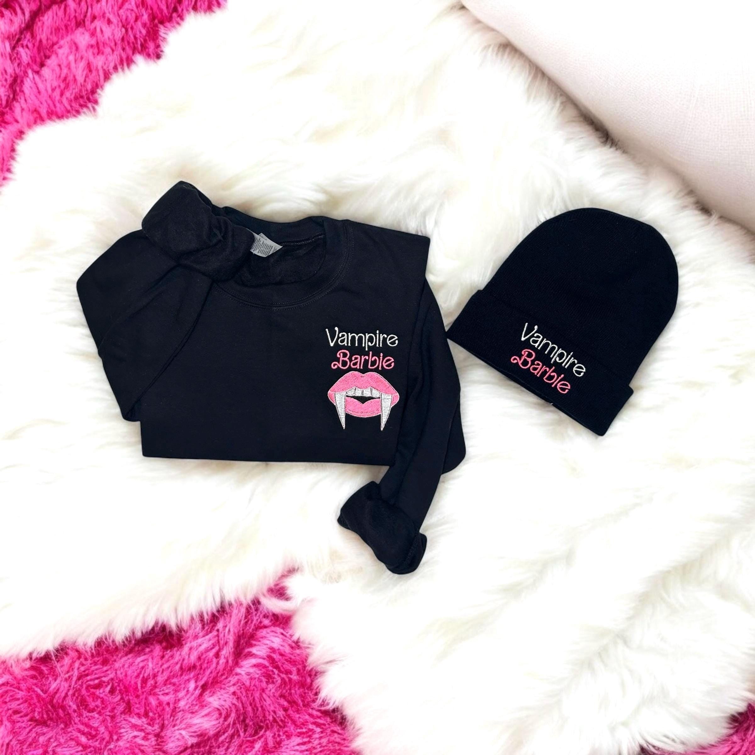 The Vampire Diaries Inspired Crewneck Embroidered Vampire Barbie Shirt Gothic Style Sweater Gifts for her TVD Fan Merch gifts for her Damon