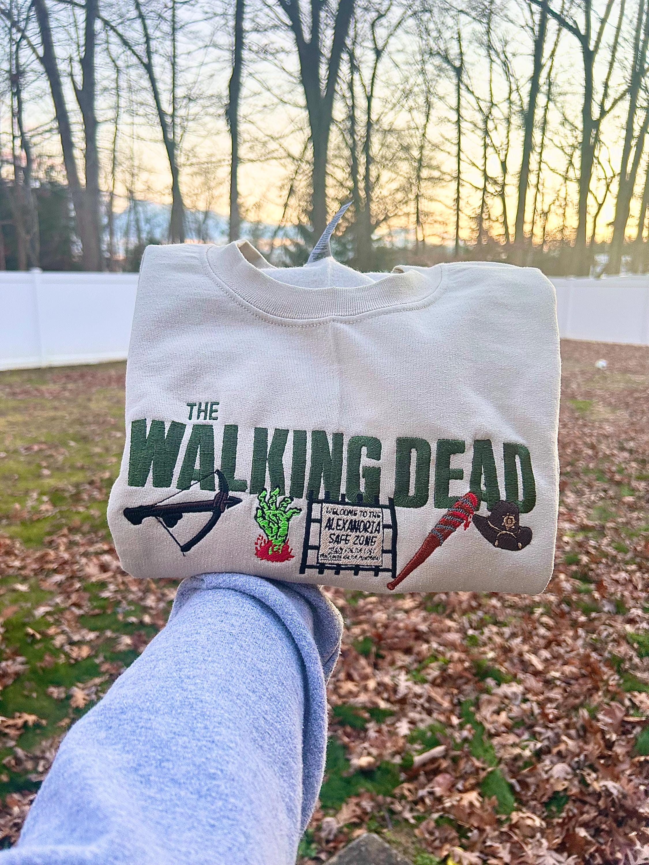 The Walking Dead  Inspired  Crewneck Custom Sweatshirt Gifts for her Gifts for him TWD Fan Gifts Zombie Lover Gifts Horror Fan Gifts TWD Fan